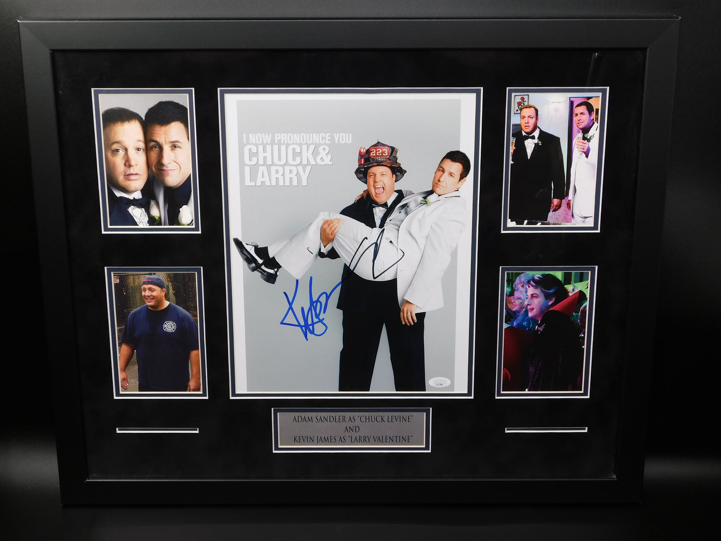 Adam Sandler & Kevin James Dual Signed Autographed Framed 11x14 Photo Chuck & Larry JSA COA