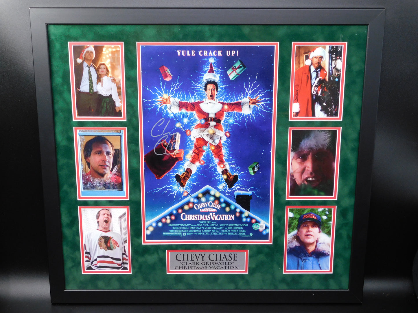 Chevy Chase Signed Autographed Framed 11x17 Photo Christmas Vacation BAS COA Green