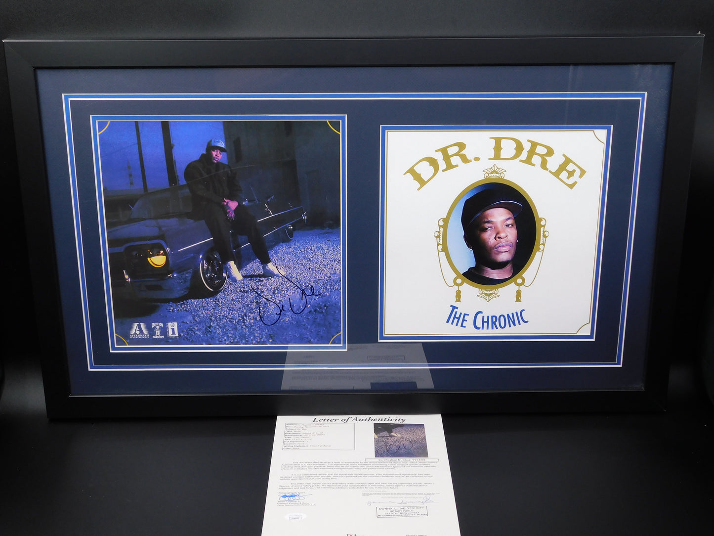 Dr. Dre Signed Autographed Framed Album Insert Photo The Chronic Aftermath NWA JSA LOA