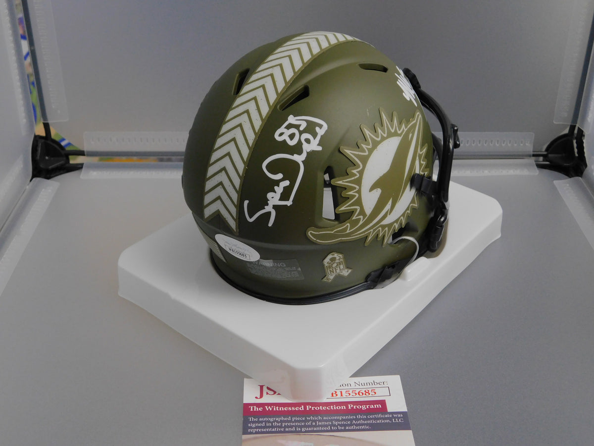 Mark Clayton & Mark Duper Dual Signed Miami Dolphins STS Mini Helmet JSA COA