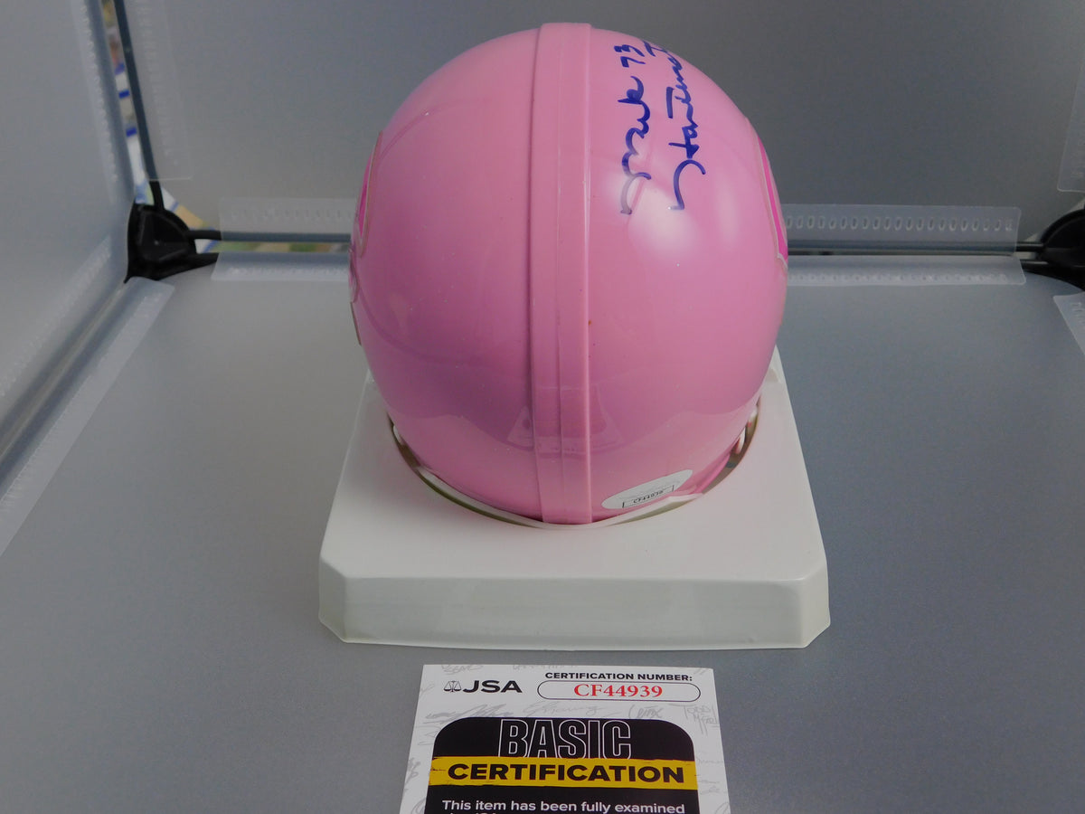 Mike Hartenstine Signed Chicago Bears BCA Throwback VSR4 Mini Helmet JSA COA