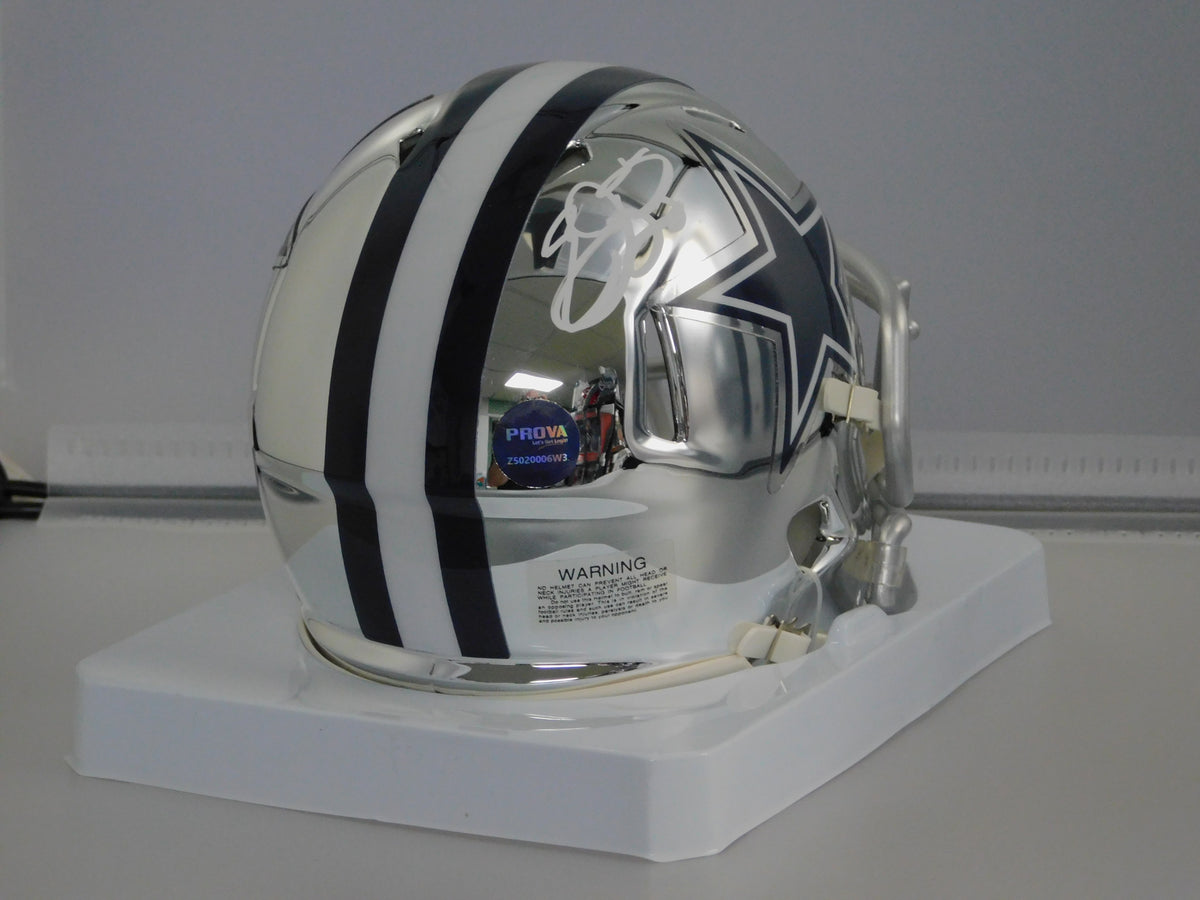 Emmitt Smith Signed Autographed Dallas Cowboys Factory Chrome Mini Helmet PROVA COA