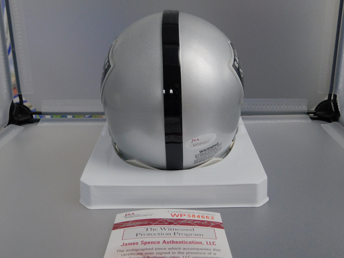 Art Shell Signed Inscribed Oakland Raiders Throwback VSR4 Mini Helmet JSA COA