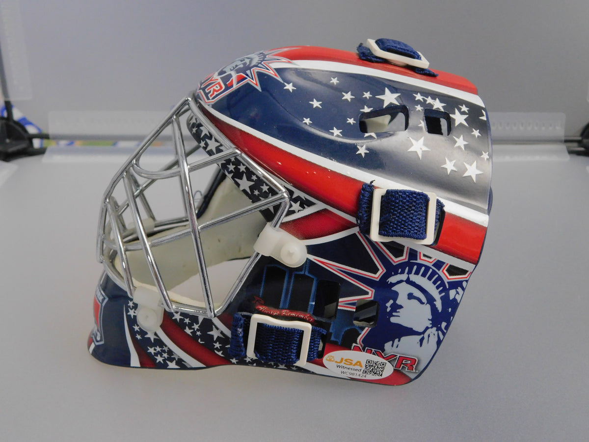 Mike Richter Signed Autograph Vintage New York Rangers Mini Goalie Mask JSA COA