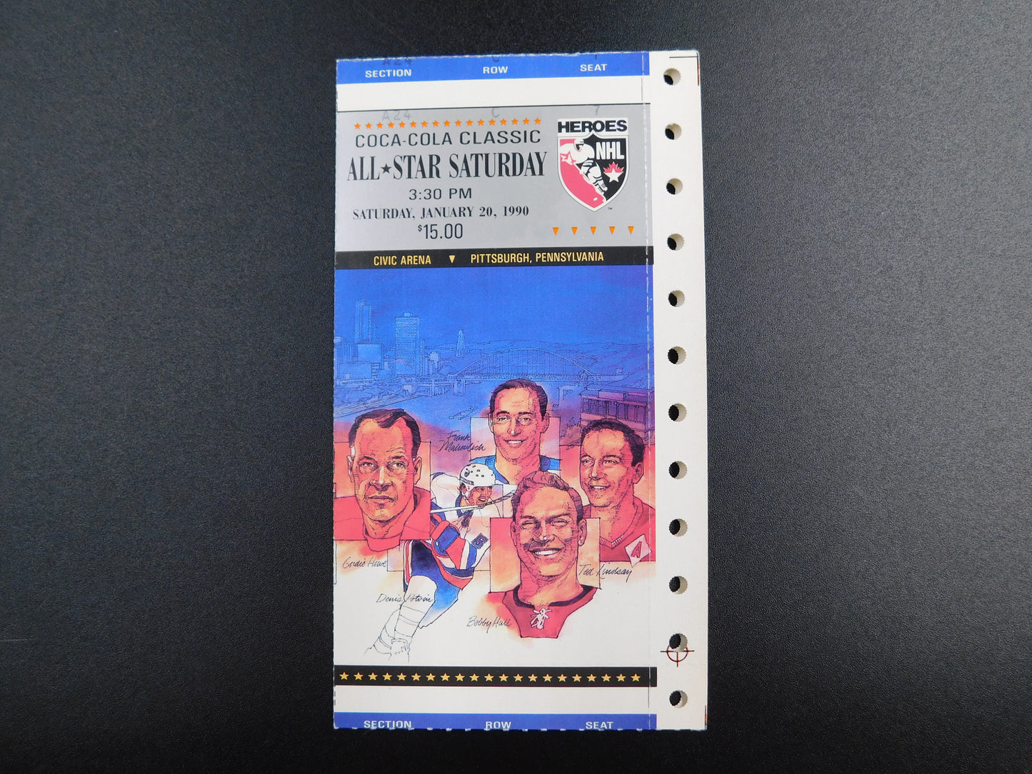 Mario Lemieux Signed Autographed FULL 1990 NHL All-Star Ticket Pittsburgh Penguins BAS COA