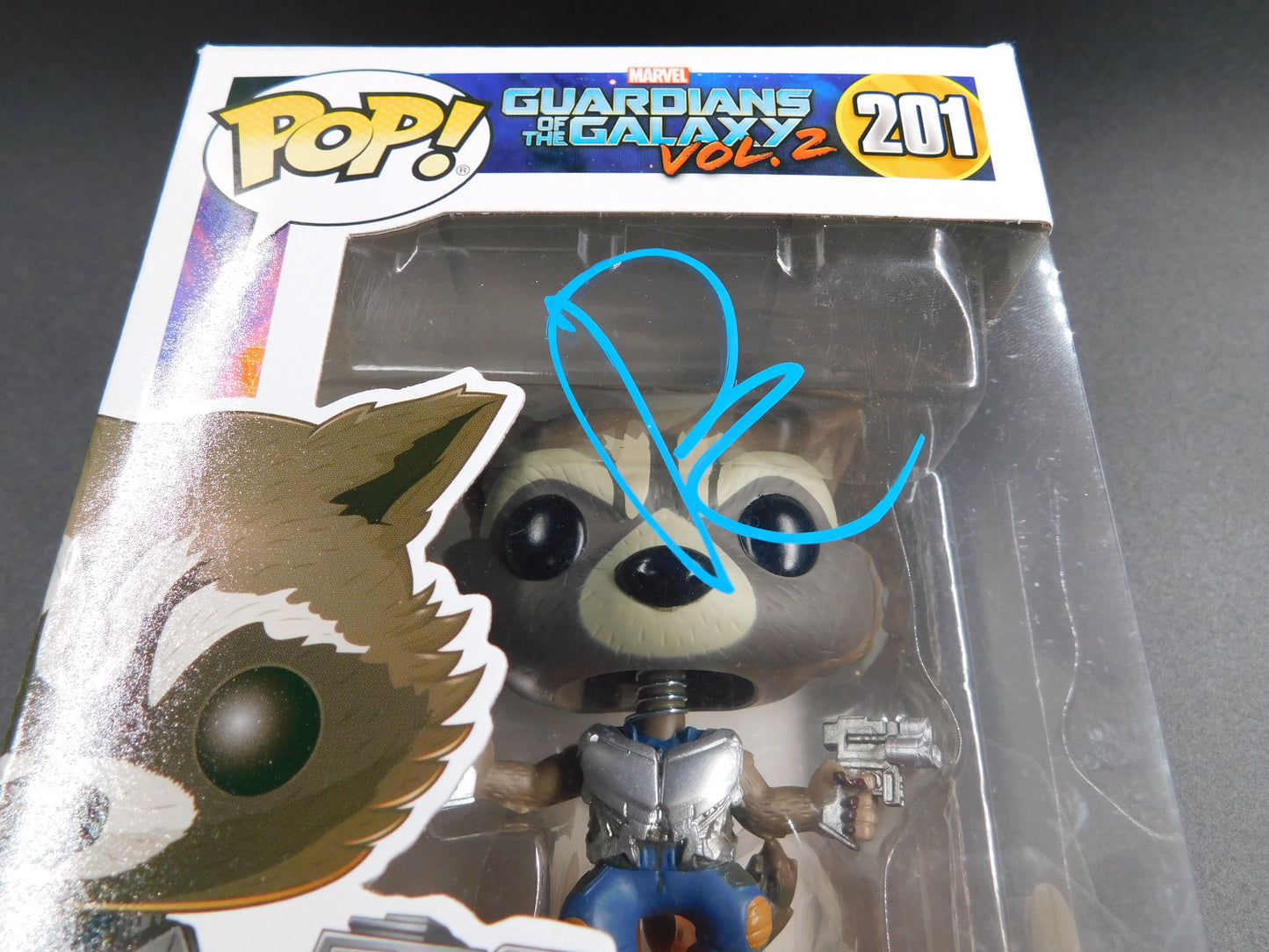 Bradley Cooper Signed Autographed Funko Pop 201 Rocket Marvel Guardians of the Galaxy BAS COA