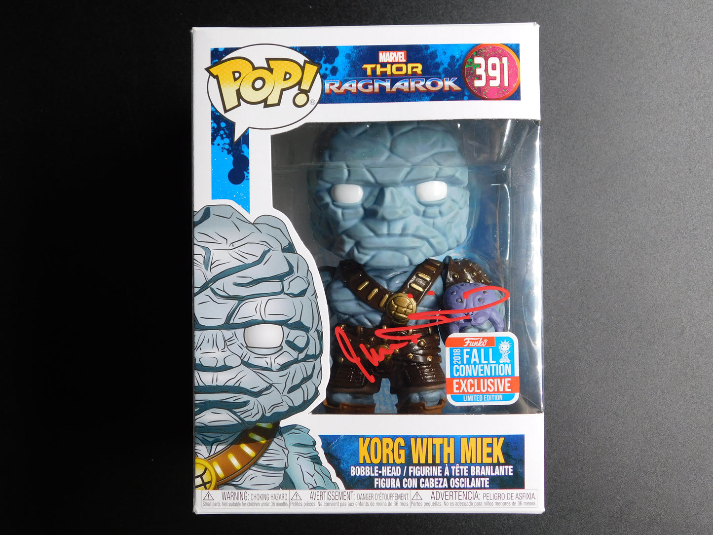 Taiki Waititi Signed Autographed Funko Pop 391 Korg w Miek Thor Marvel SWAU COA