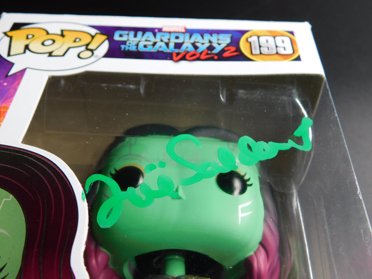 Zoe Saldana Signed Autographed Funko Pop 199 Guardians of the Galaxy Marvel BAS COA
