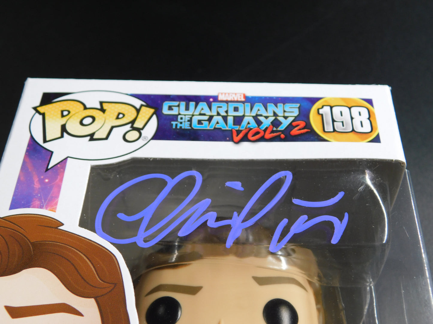 Chris Pratt Signed Autographed Funko Pop 198 Guardians of the Galaxy Marvel SWAU COA
