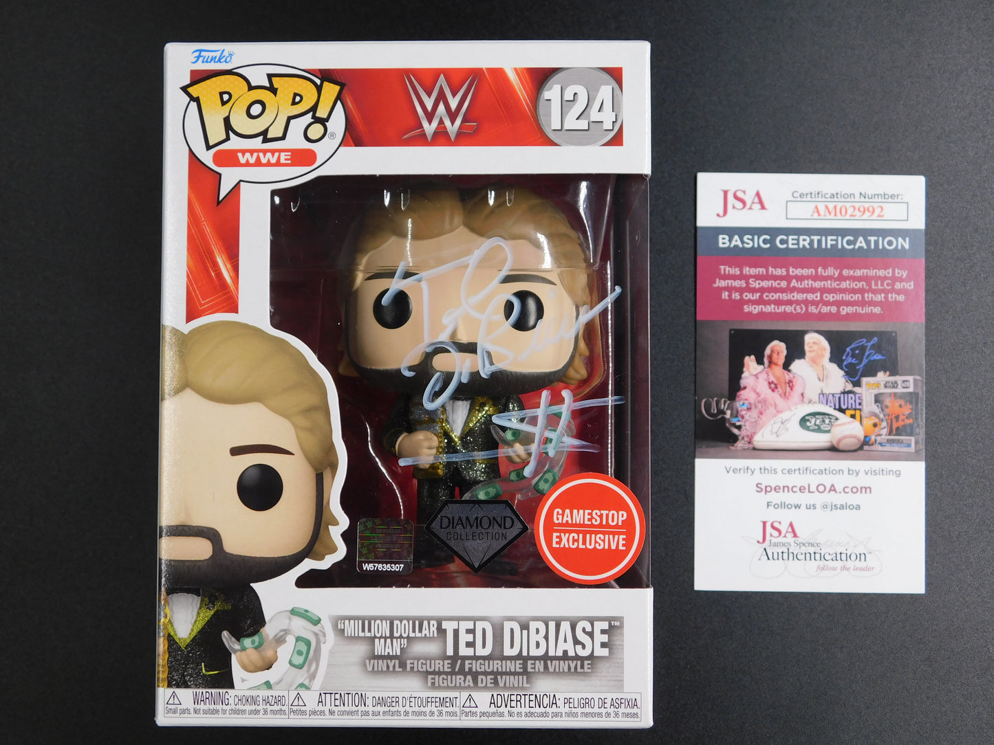 Ted DiBiase Signed Autographed Funko Pop 124 WWE Million Dollar Man WWF WWE JSA COA A