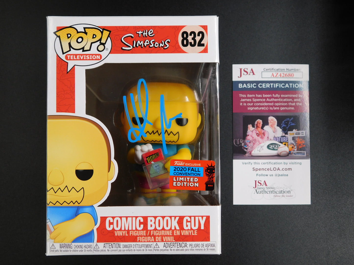 Hank Azaria Signed Autographed Funko Pop 832 Comic Book Guy The Simpsons JSA COA