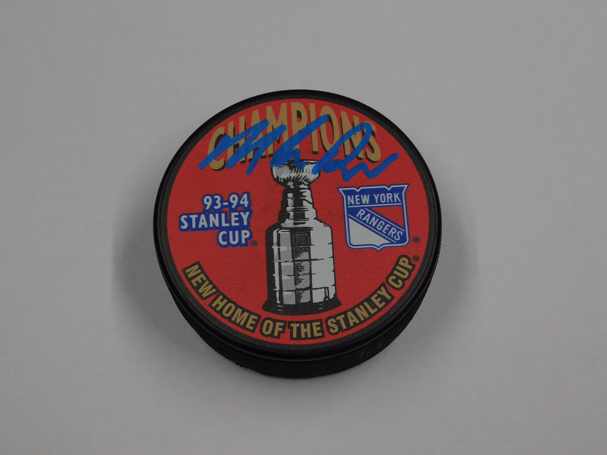 Mike Richter Signed Autographed New York Rangers Stanley Cup Champions Hockey Puck JSA COA