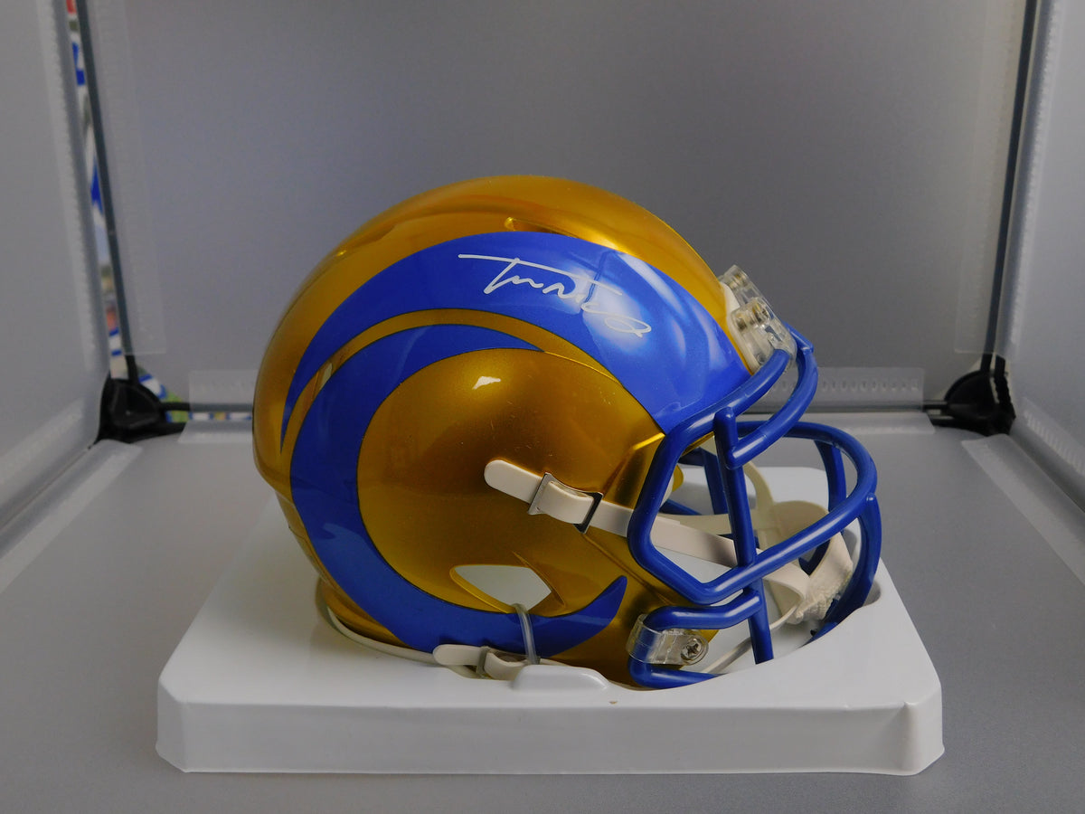 Trent McDuffie Signed Autographed Los Angeles Rams Flash Mini Helmet JSA COA