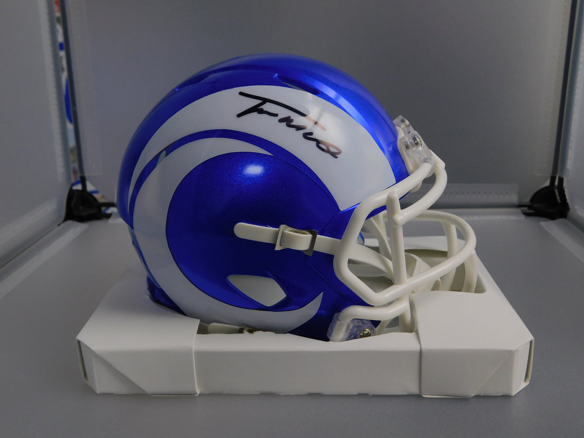Trent McDuffie Signed Autographed Los Angeles Rams Fearsome White Mini Helmet JSA COA