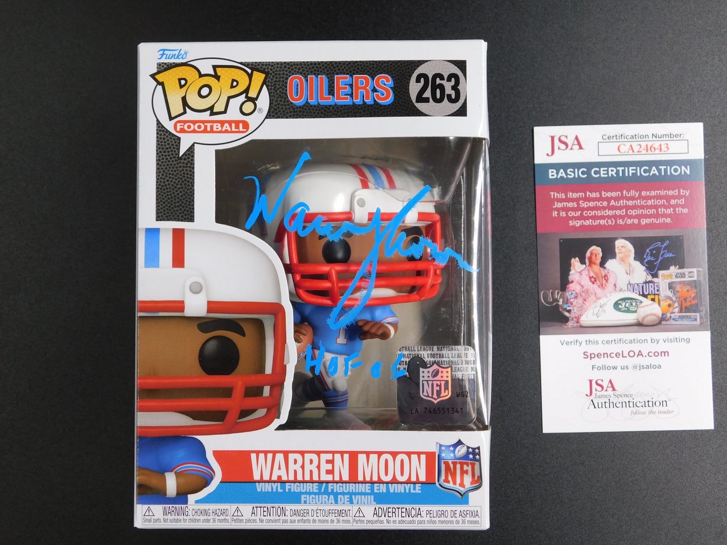 Warren Moon Signed Autographed Funko Pop 263 Houston Oilers NFL HOF JSA COA E