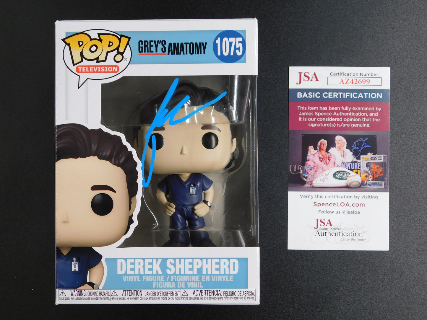 Patrick Dempsey Signed Autographed Funko Pop 1075 Derek Shepherd Grey's Anatomy JSA COA A