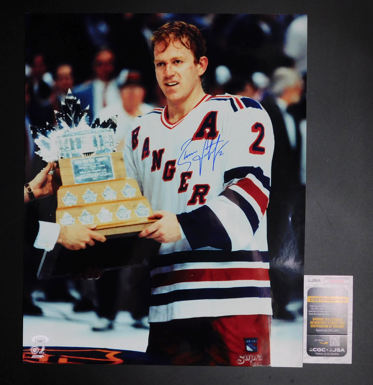 Brian Leetch Signed Autographed 16x20 Photo New York Rangers Champion JSA COA