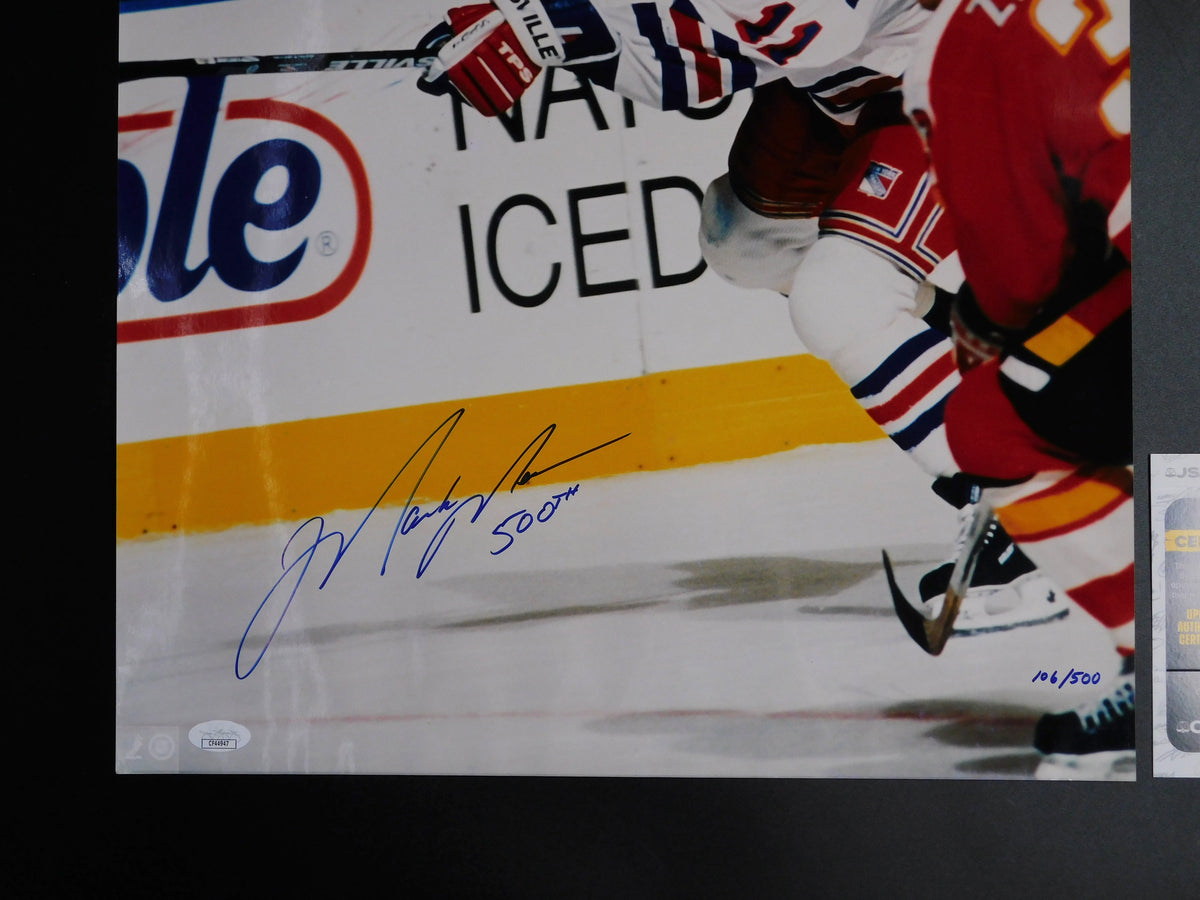 Mark Messier Signed Autographed Inscribed 16x20 Photo New York Rangers /500 Legend JSA COA