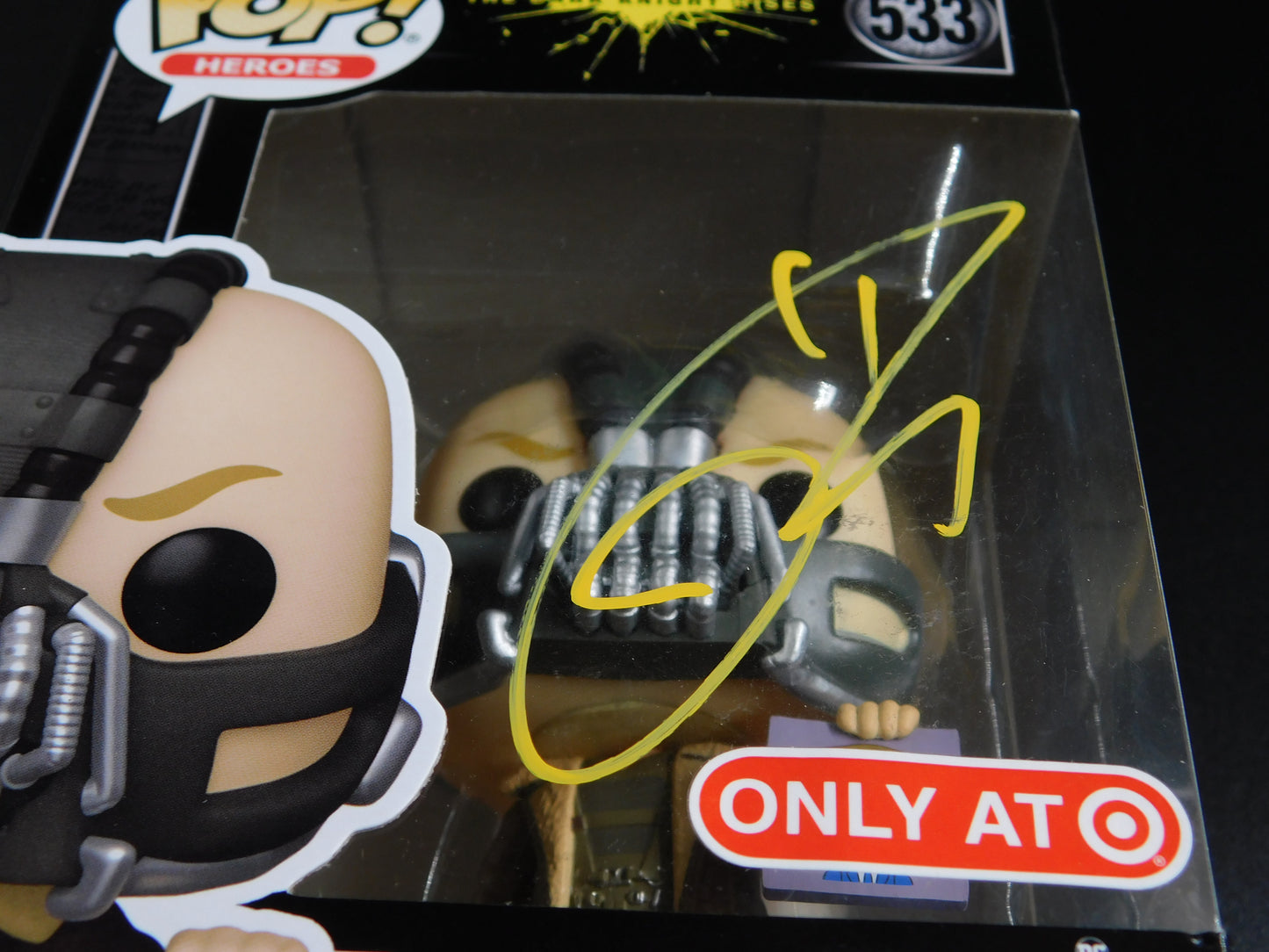 Tom Hardy Signed Autographed Funko Pop 533 Bane Batman The Dark Knight JSA COA E