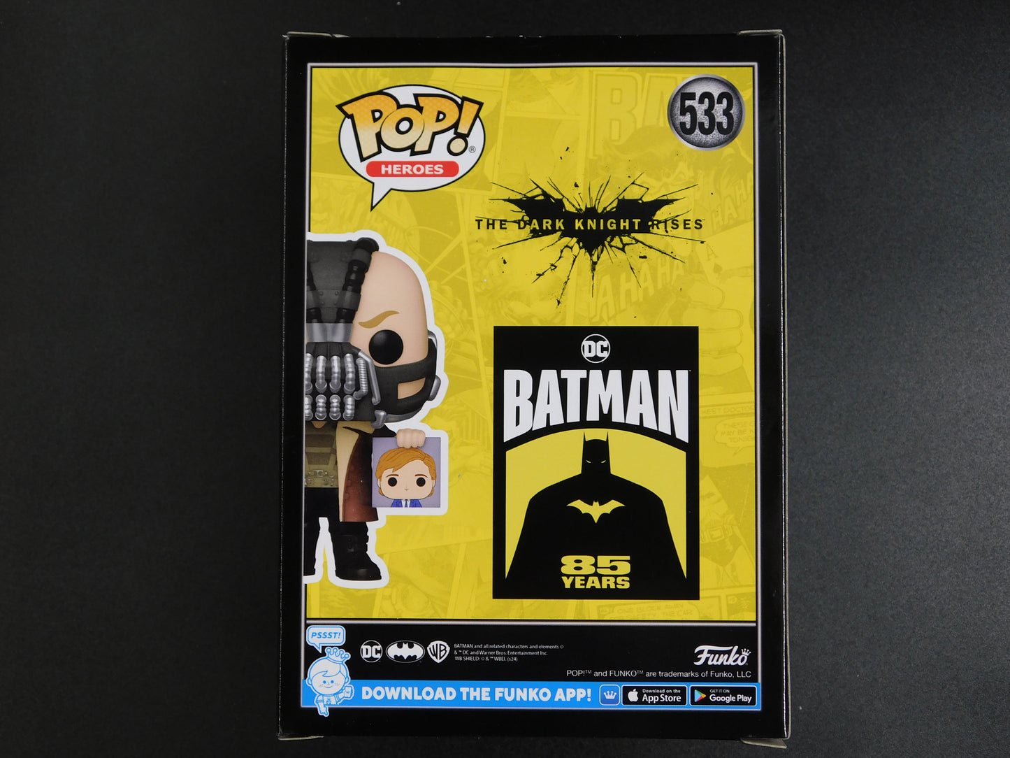 Tom Hardy Signed Autographed Funko Pop 533 Bane Batman The Dark Knight JSA COA E