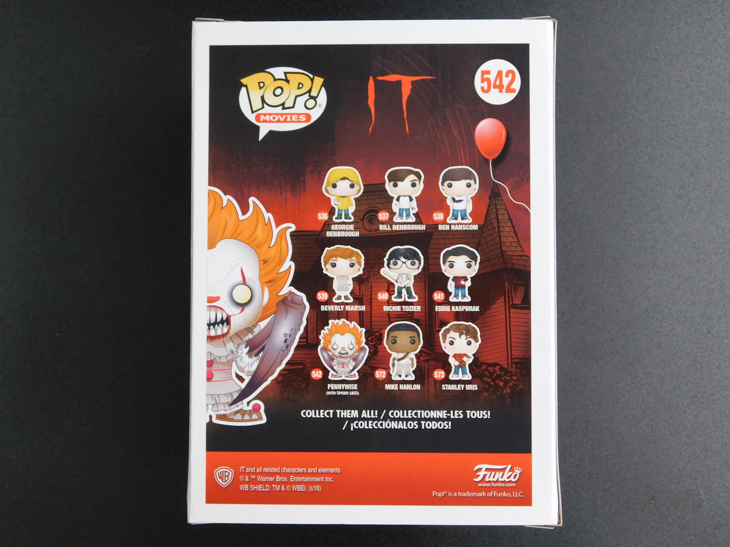 Bill Skarsgard Signed Autographed Funko Pop 542 Pennywise Spider Legs IT JSA COA