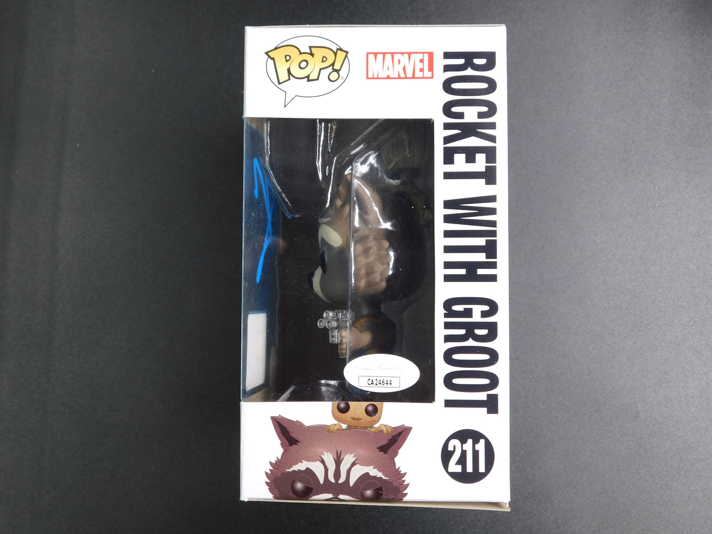 Bradley Cooper Signed Autographed Funko Pop 211 Rocket with Groot Marvel Guardians JSA COA A