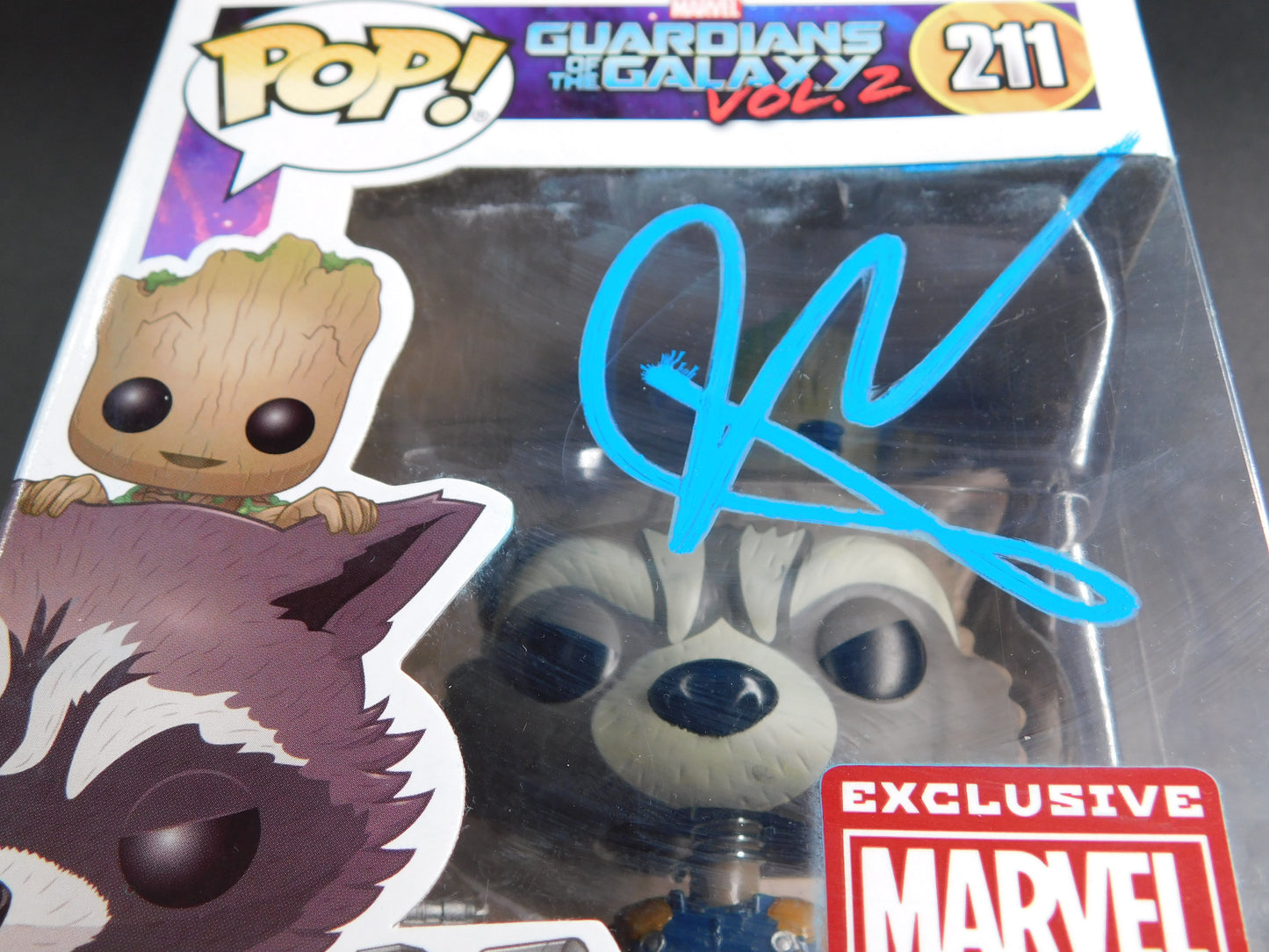 Bradley Cooper Signed Autographed Funko Pop 211 Rocket with Groot Marvel Guardians JSA COA B
