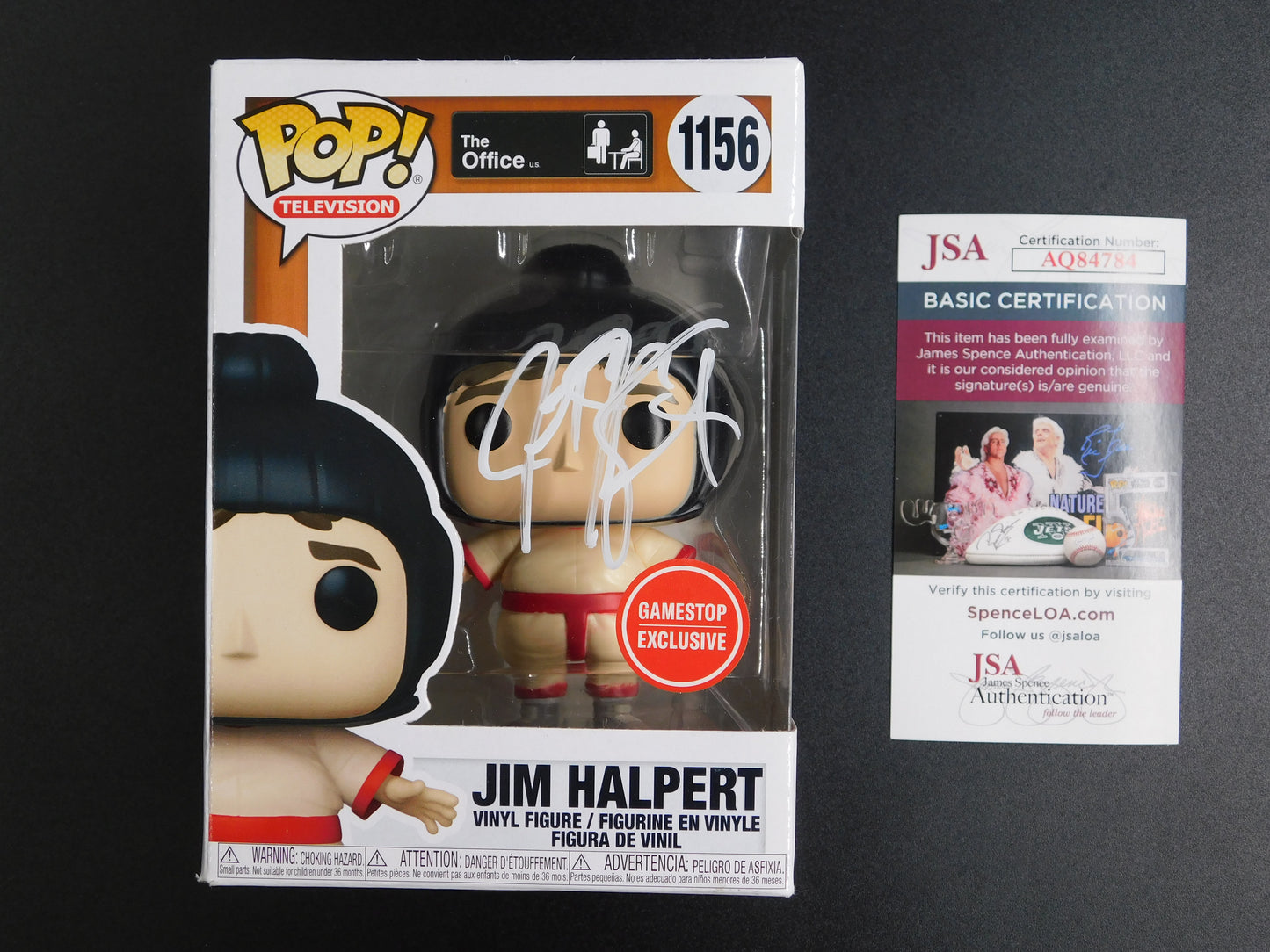 John Krasinski Signed Autographed Funko Pop 1156 Jim Halpert The Office JSA COA