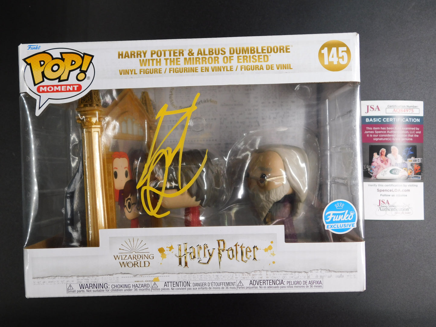 Daniel Radcliffe Signed Autographed Funko Pop Moment 145 Harry Potter & Albus Dumbledore JSA COA
