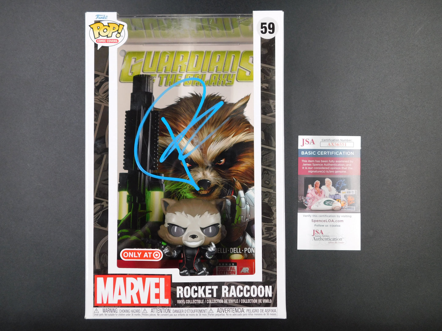 Bradley Cooper Signed Autographed Funko Pop 59 Rocket Raccoon Comic Book JSA COA B