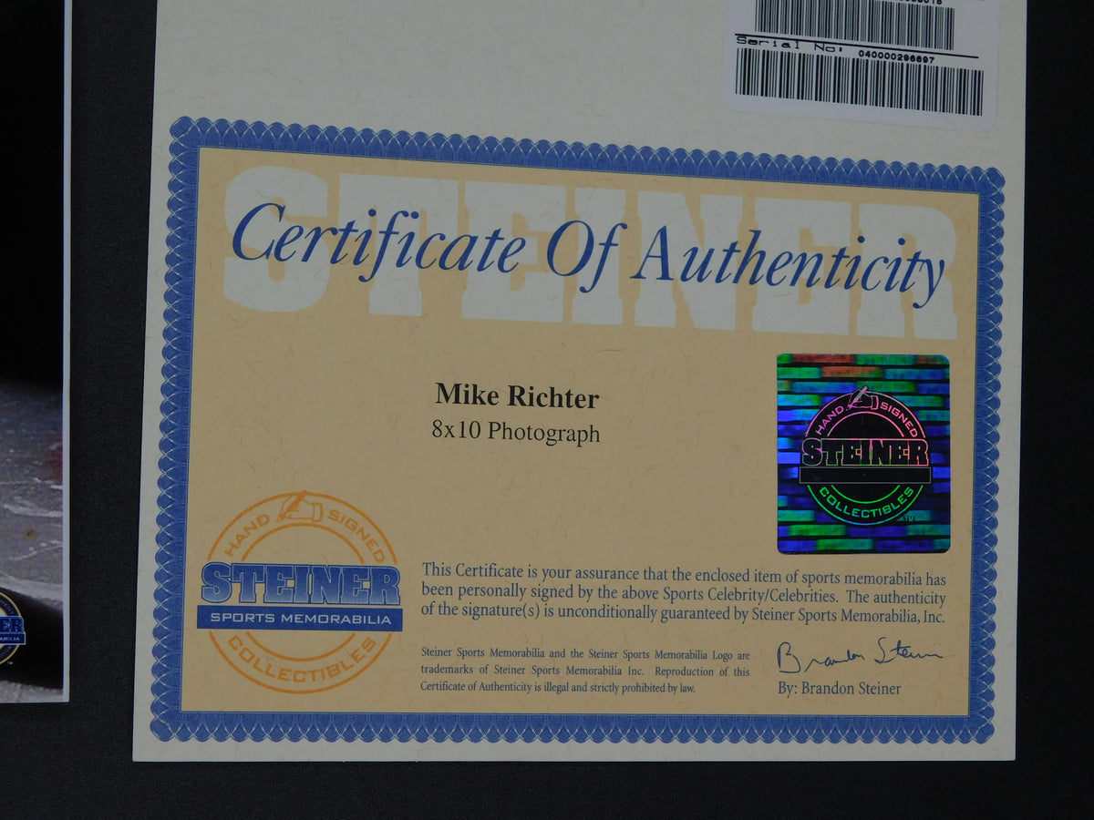 Mike Richter Signed Autographed Limited Edition 8x10 Photo Steiner COA Rangers
