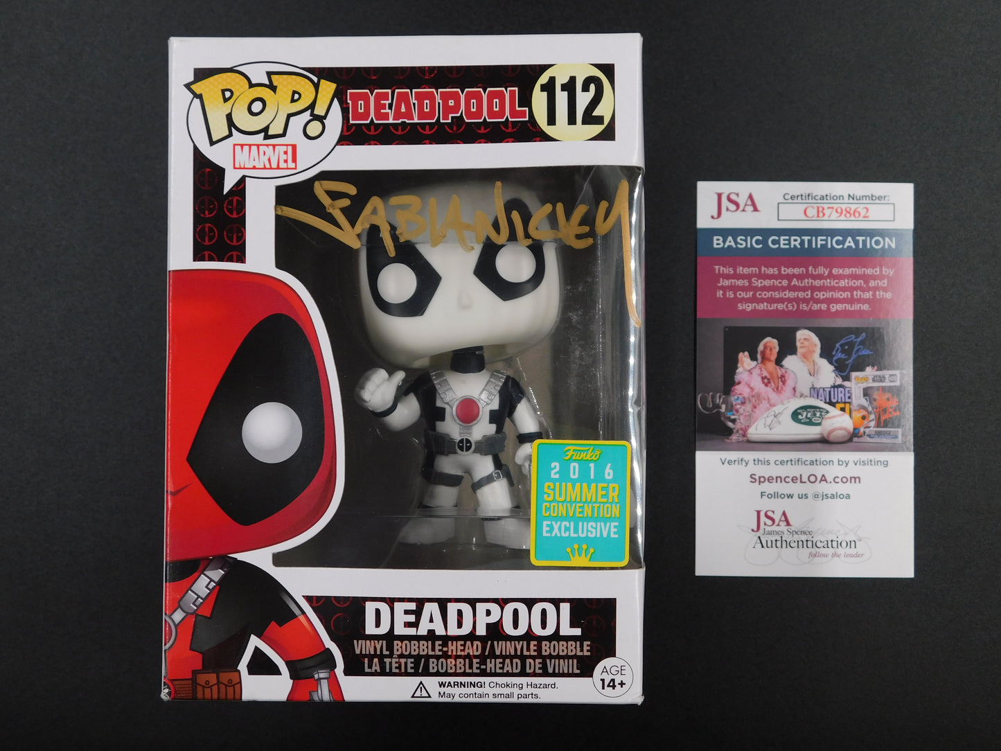 Fabian Nicieza Signed Autographed Funko Pop 112 Deadpool 2016 Convention Exclusive JSA COA