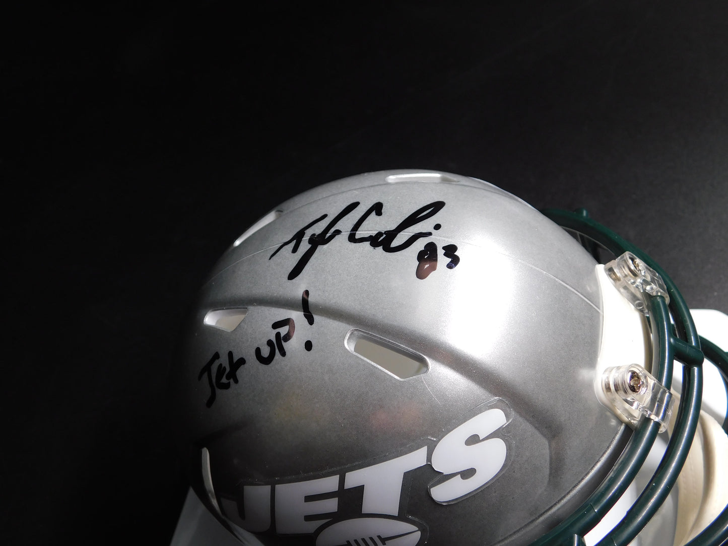 Tyler Conklin Signed Autographed New York Jets Flash Speed Mini Helmet Jet Up! JSA COA