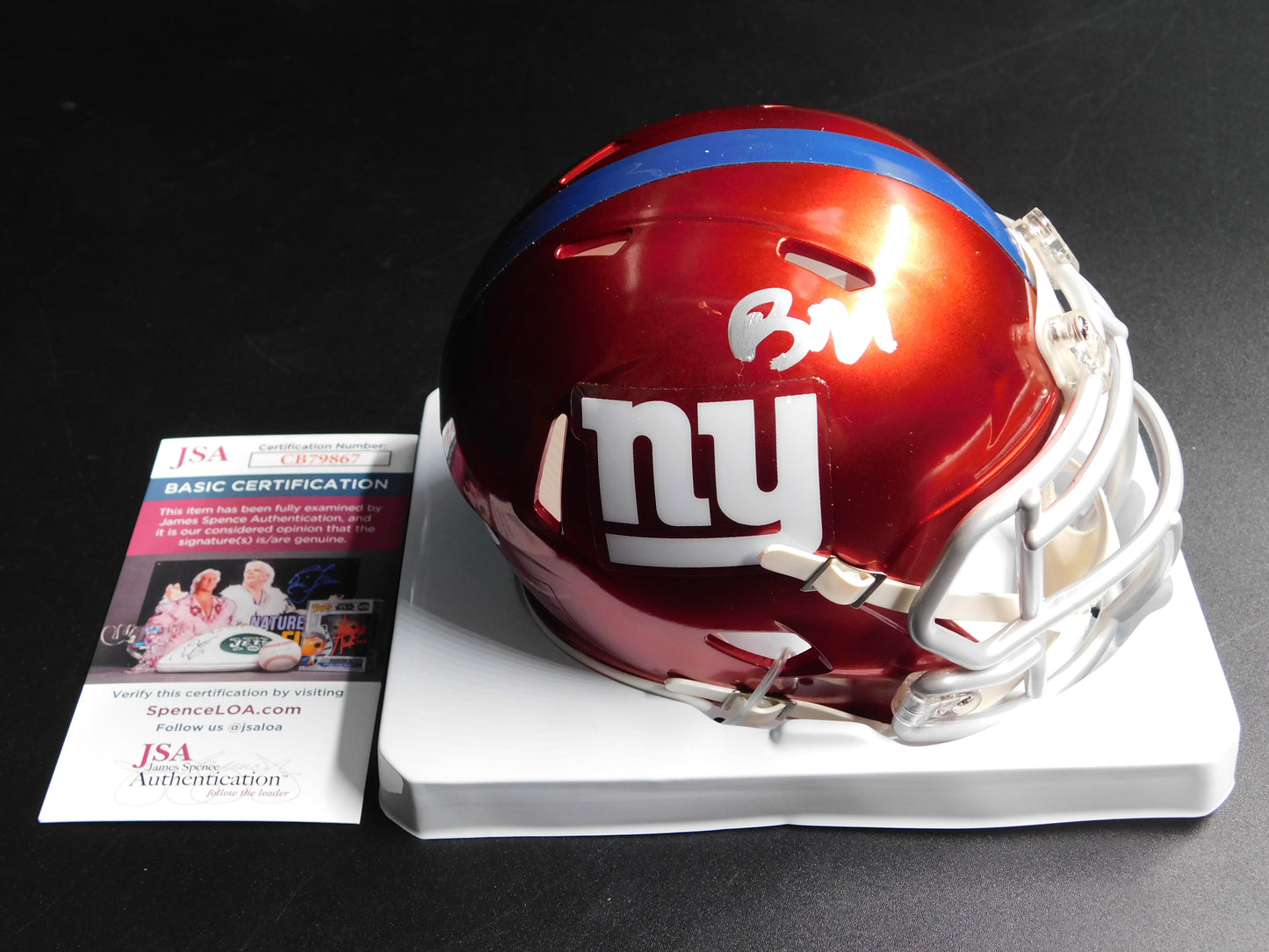 Brian Daboll Signed Autographed New York Giants Flash Speed Mini Helmet JSA COA