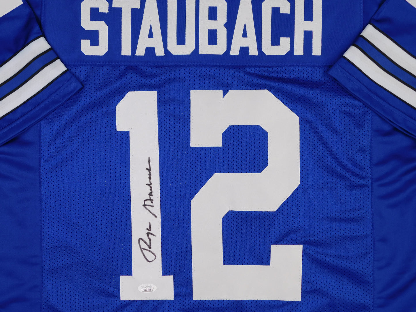 Roger Staubach Signed Autographed Dallas Cowboys Throwback Football Jersey JSA COA