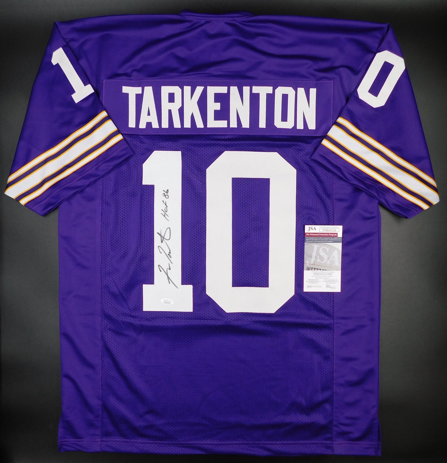 Fran Tarkenton Signed Autographed Minnesota Vikings Football Jersey HOF JSA COA