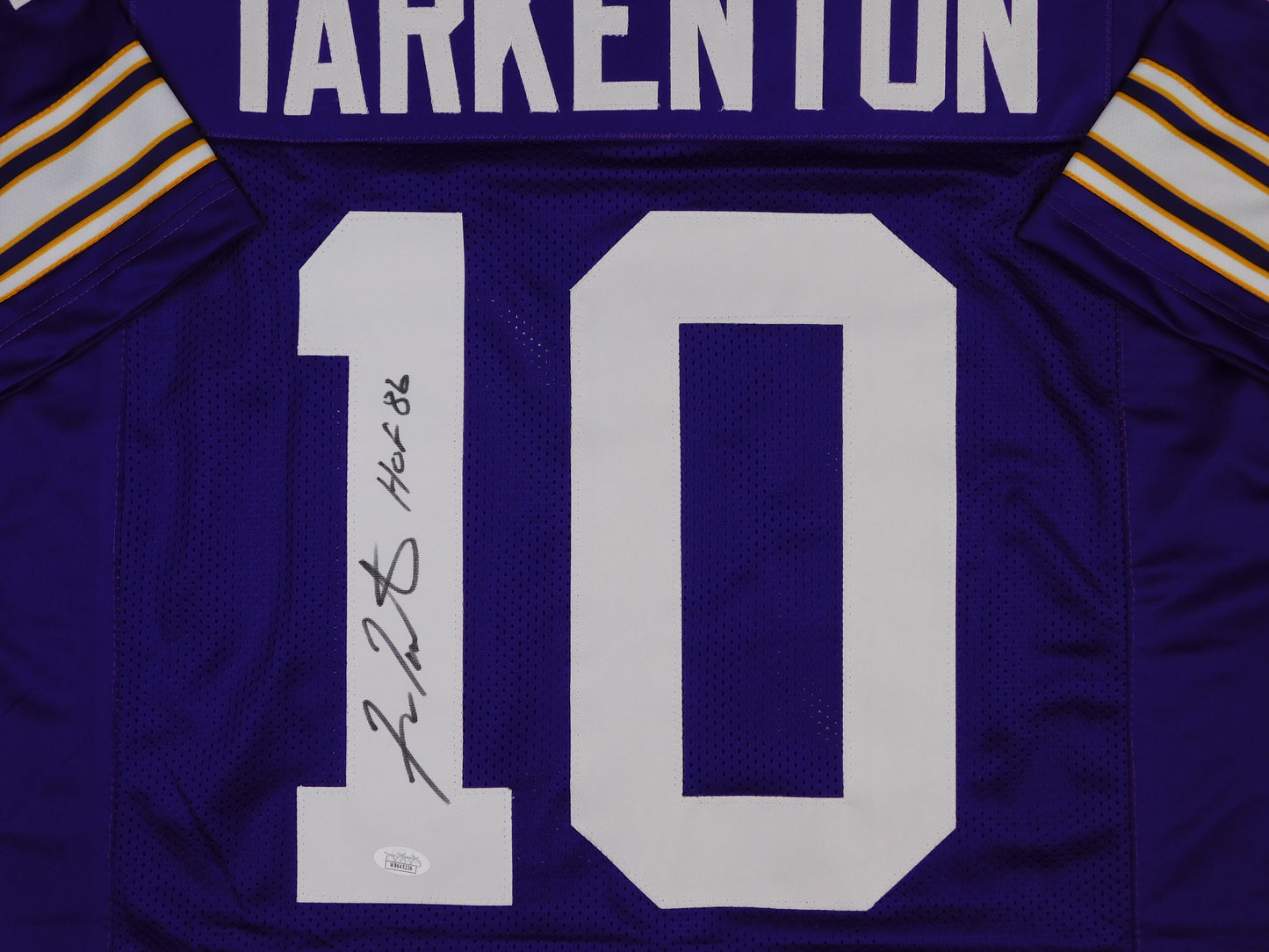 Fran Tarkenton Signed Autographed Minnesota Vikings Football Jersey HOF JSA COA