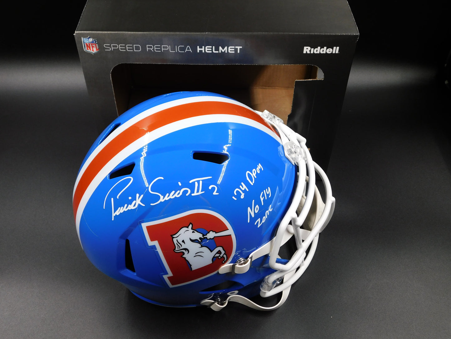Patrick Pat Surtain II Signed Inscribed Full Size Throwback Denver Broncos Speed Helmet BAS COA