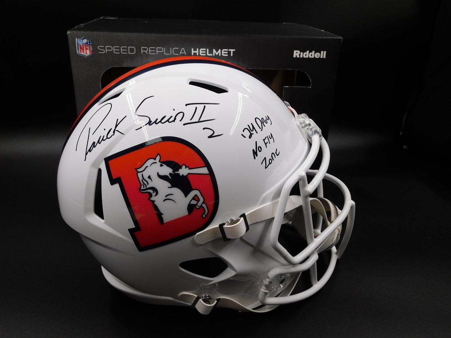 Patrick Pat Surtain II Signed Inscribed Full Size Throwback Denver Broncos Alt Speed Helmet BAS COA
