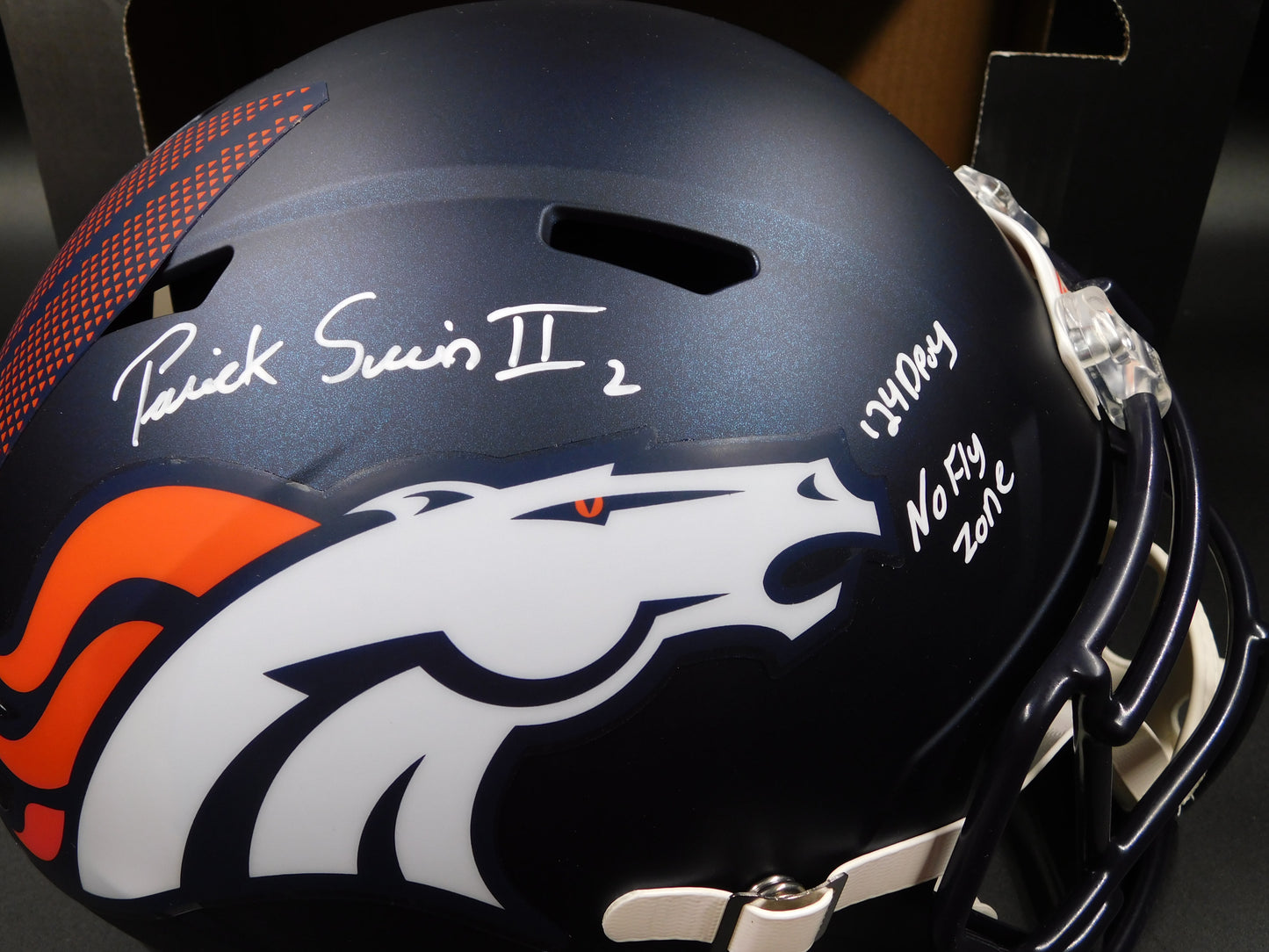 Patrick Pat Surtain II Signed Inscribed Full Size Denver Broncos Speed Helmet BAS COA
