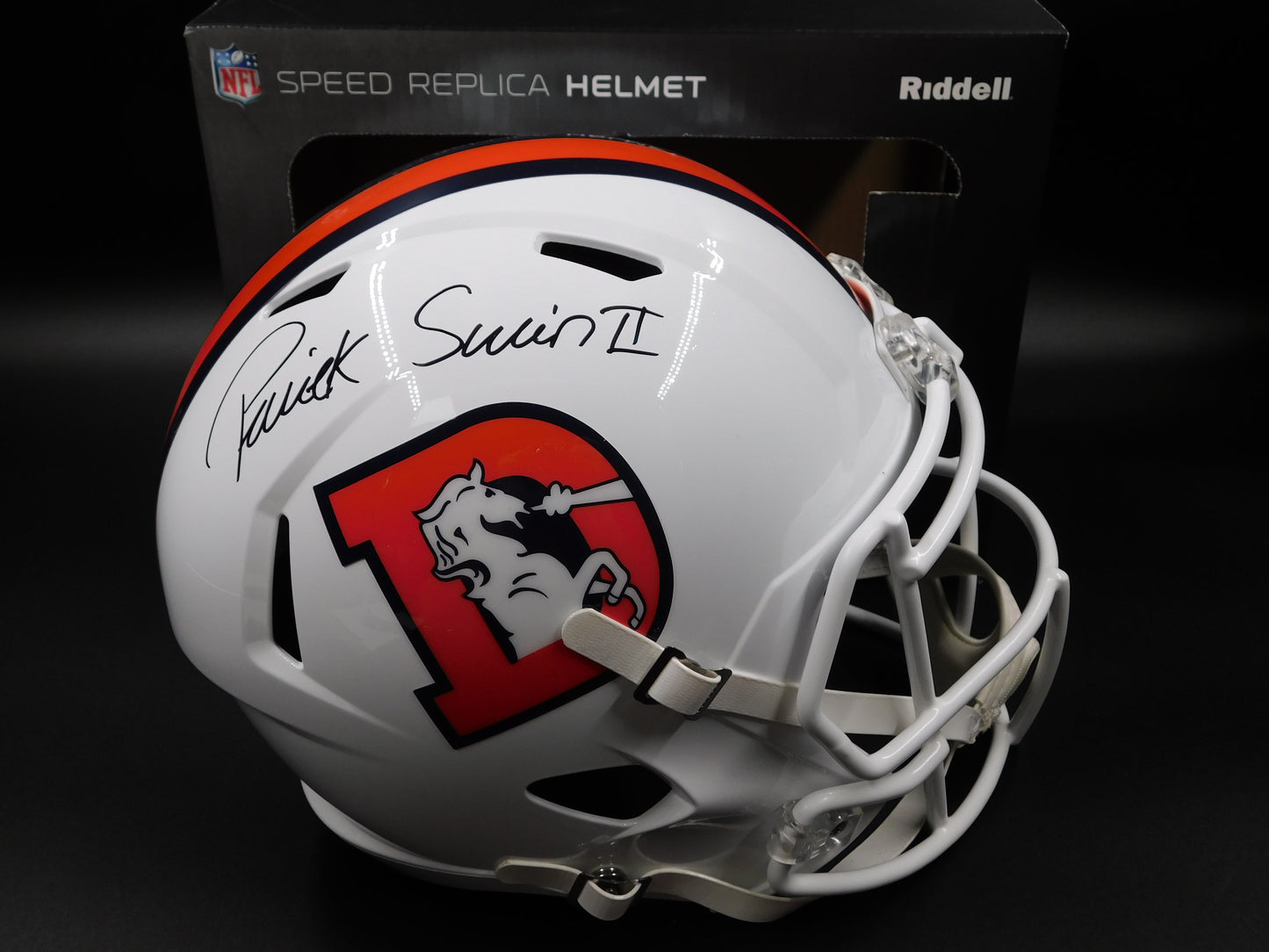 Patrick Pat Surtain II Signed Autographed Full Size Denver Broncos Throwback Alt Speed Helmet BAS COA