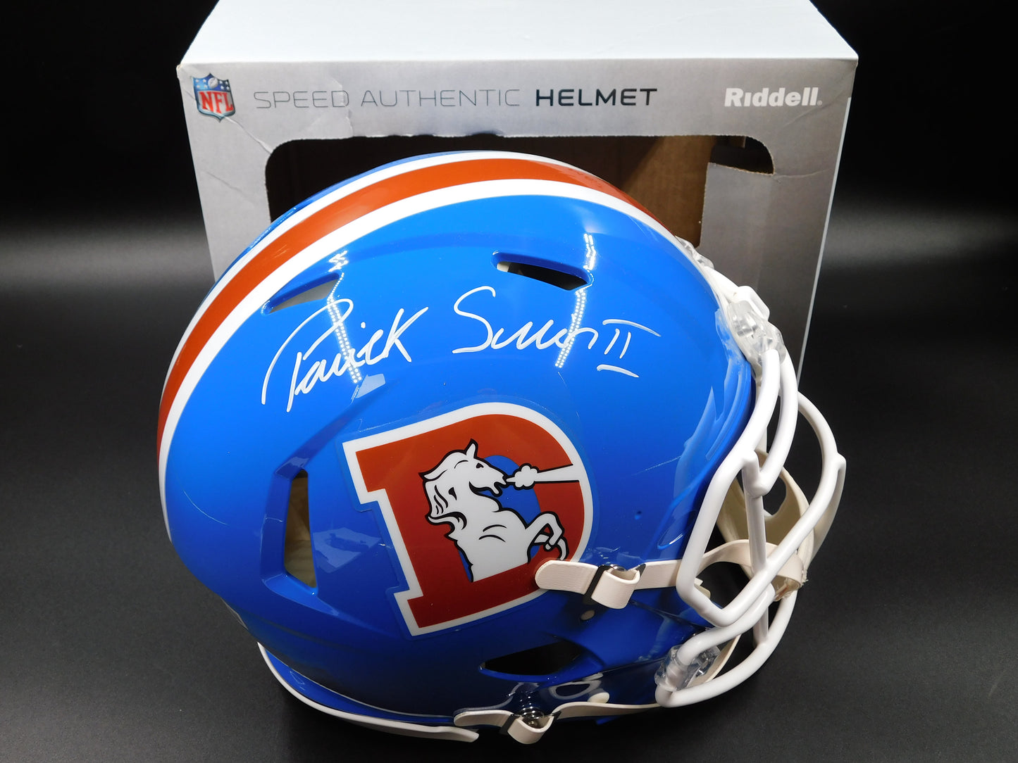 Patrick Pat Surtain II Signed Autographed Full Size Authentic Denver Broncos Throwback Speed Helmet BAS COA