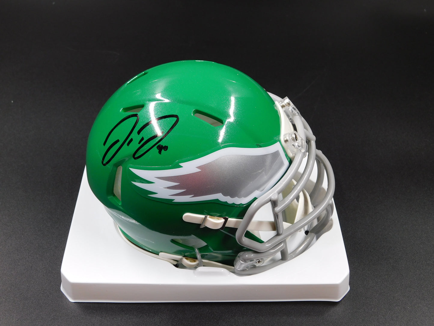 Jordan Davis Signed Autographed Philadelphia Eagles Kelly Green Speed Mini Helmet JSA COA
