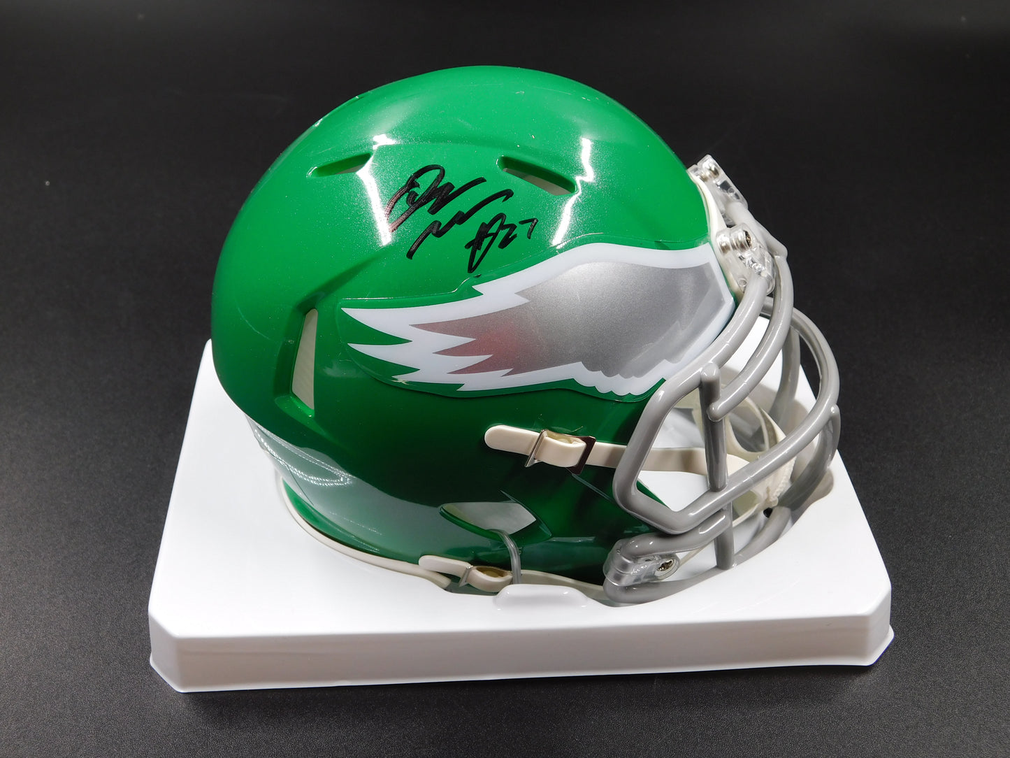 Quinyon Mitchell Signed Autographed Philadelphia Eagles Kelly Green Mini Helmet JSA COA
