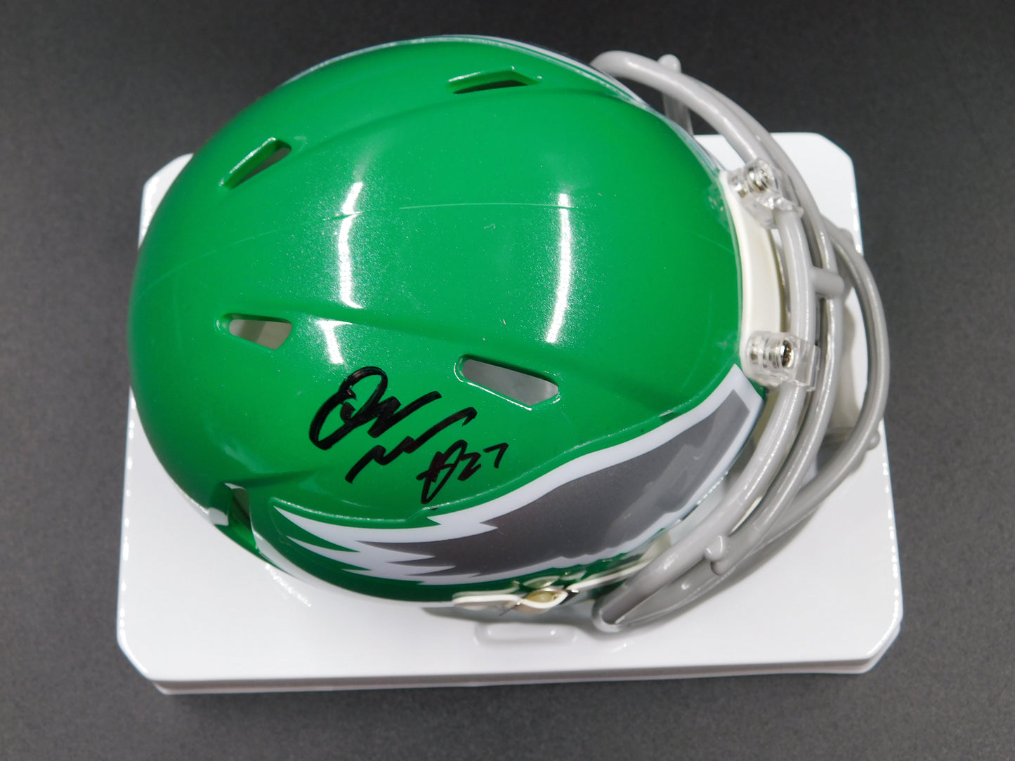 Quinyon Mitchell Signed Autographed Philadelphia Eagles Kelly Green Mini Helmet JSA COA