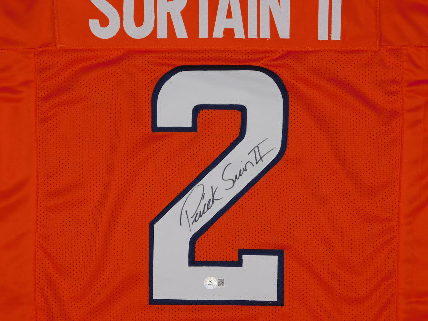 Patrick Pat Surtain II Signed Autographed Denver Broncos Orange Jersey BAS COA