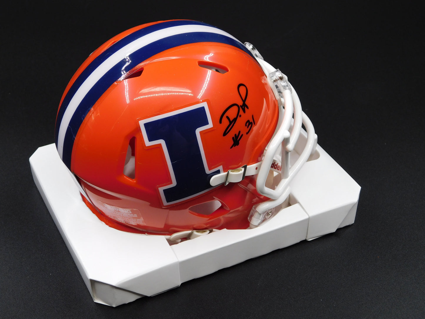 Devon Witherspoon Signed Autographed Illinois Fighting Illini Speed Mini Helmet BAS COA