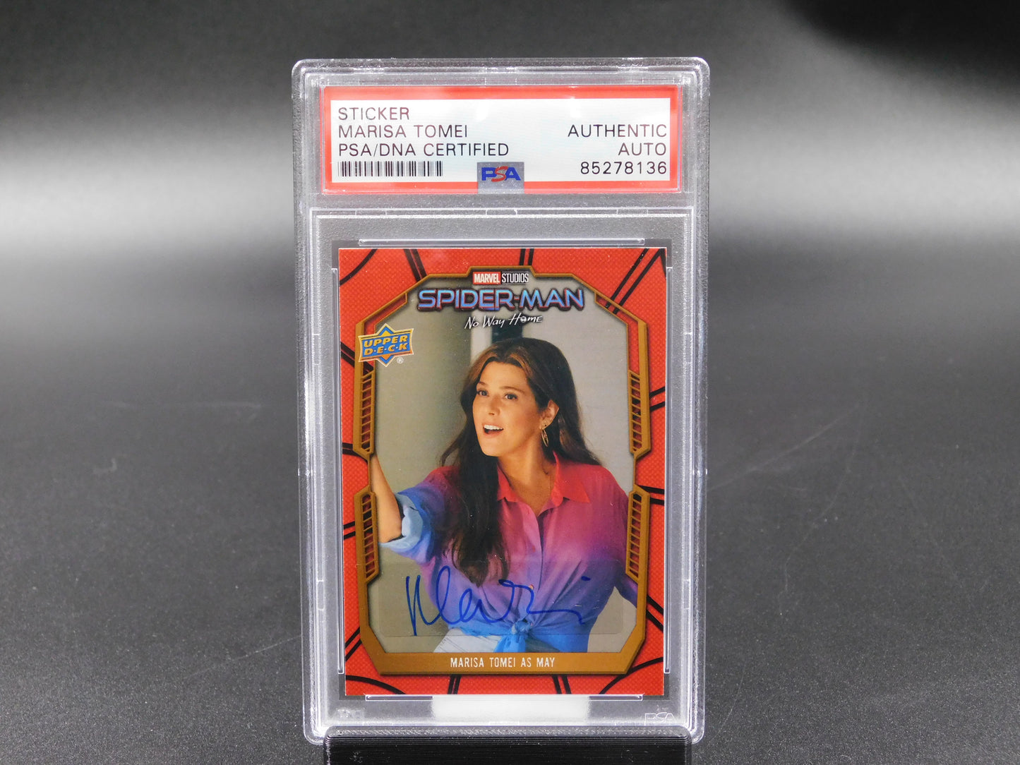 Marisa Tomei Signed Autographed Spider-Man No Way Home Upper Deck Card PSA COA A