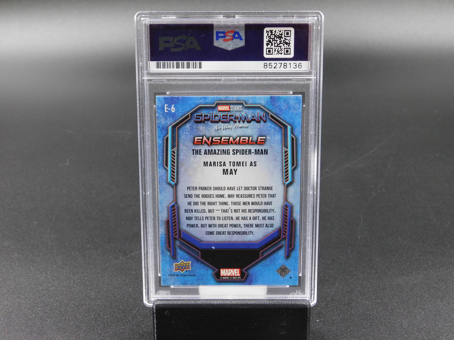 Marisa Tomei Signed Autographed Spider-Man No Way Home Upper Deck Card PSA COA A