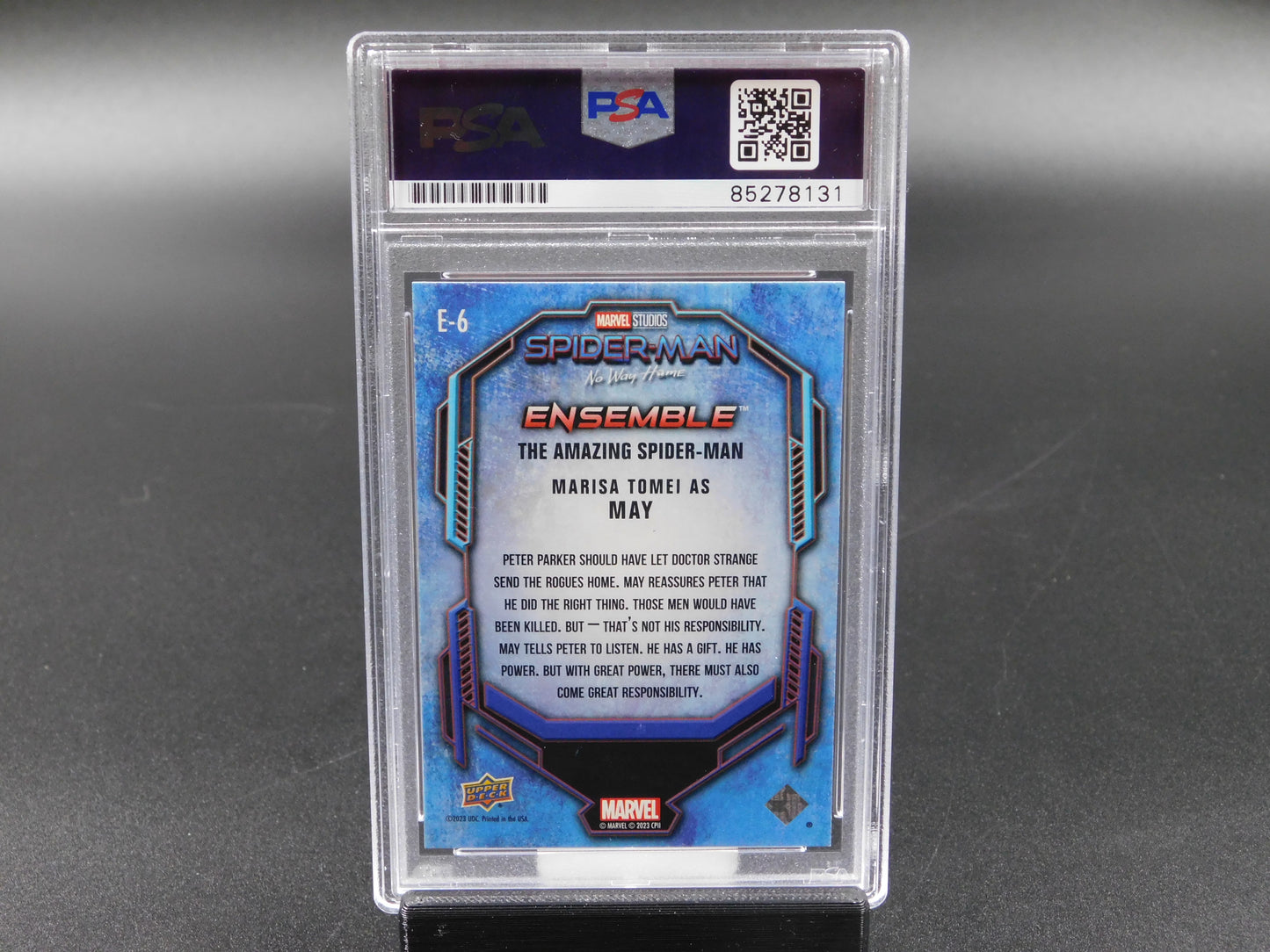 Marisa Tomei Signed Autographed Spider-Man No Way Home Upper Deck Card PSA COA C